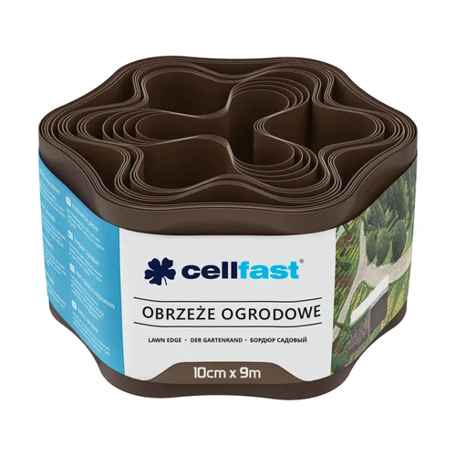 Бордюр садовый газонный 10 см x 9 м рифленый (коричневый) 30-011H  CELLFAST