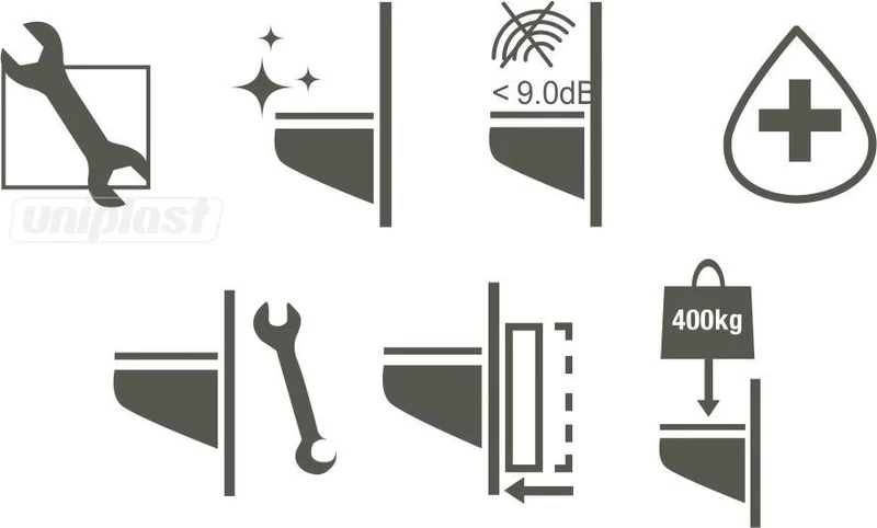 Rama WC pentru vas suspendat 3/6 l (Free Standing) SLIM 80 fara buton (A112-002)  VISAM 5