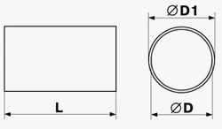 Canal de ventilatie rotund din plastic D.150 L=2000 mm (3020)  VENTS 2