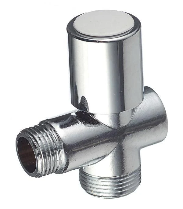Robinet coltar cu ventil 3 cai D. 1/2" FE x 3/4" FE x 1/2" FI PN16 alama nichelata, pentru masina de spalat  ITAP 2
