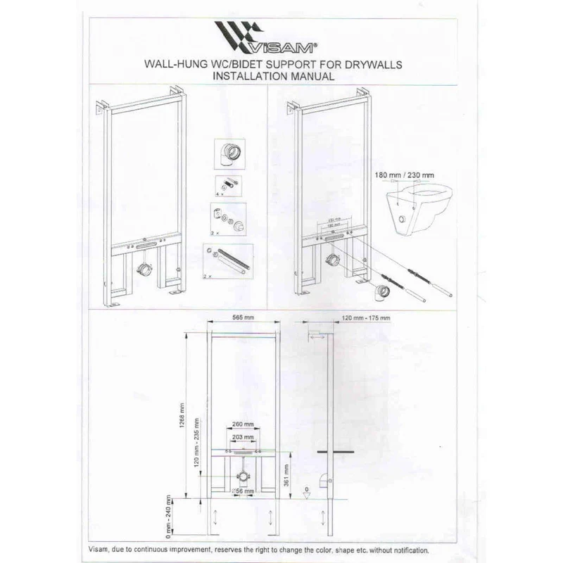 Инсталляция для биде QUICK / EASY без кнопки (893-002)  VISAM 2