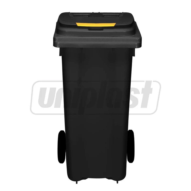 Cos pentru transportarea deseurilor  120 L pe roti (negru) UNI 3