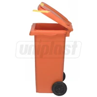Cos pentru transportarea deseurilor  120 L pe roti (portocaliu) UNI 2