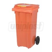 Cos pentru transportarea deseurilor  120 L pe roti (portocaliu) UNI