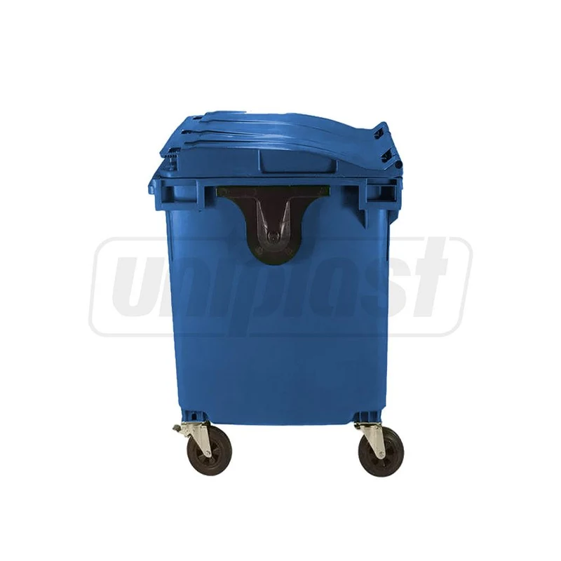 Cos pentru transportarea deseurilor 1100 L din plastic pe roti (albastru) UNI 2
