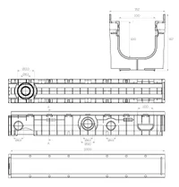 Canal canalizare PP 1000x150x150 mm Art. 5101010  SAB 2
