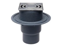 Sifon de pardoseala vertical PP D. 75/110 pentru balcon/terasa, cu grila inox (145 x 145 mm) HL3100T  HL