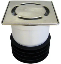 Sifon de pardoseala interior vertical UNIVERSAL PP D.110 cu grila inox (123 x 123 mm) HL73Pr  HL