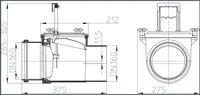 Clapeta de sens unic D.160 PVC orizontala (сlapeta din inox si inchizator manual) HL715.1  HL 2