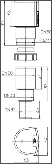 Воздушный клапан ПП D. 50 HL903  HL 2