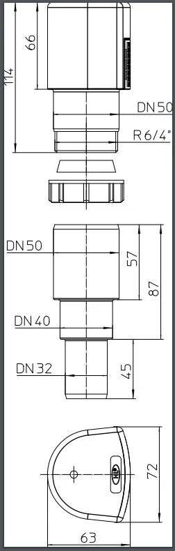 Воздушный клапан ПП D. 50 HL903  HL 2
