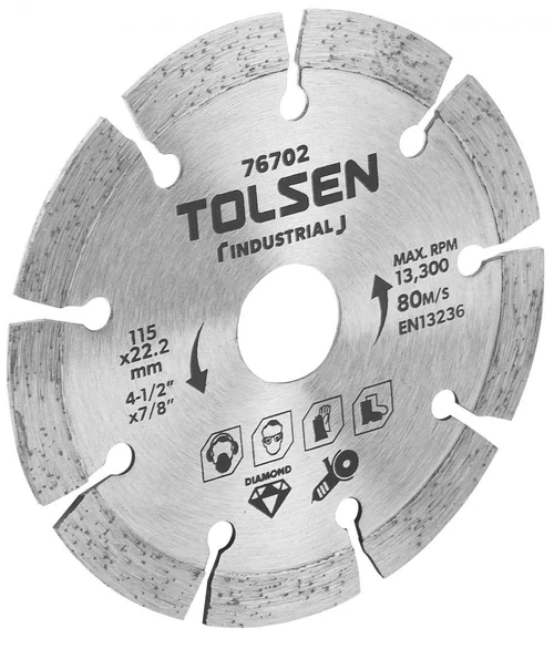 Диск алмазный сегментный 180 x 22.2 мм 7"x7/8"  TOLSEN