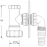 Адаптер для слива бытовой техники D. 32 HC14WM32  MCALPINE 2