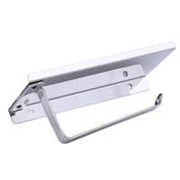 Suport hartie igienica cu raft depozitare telefon sau alte accesorii (inox) 4
