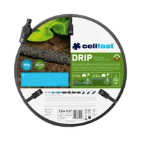 Шланг сочащийся D. 1/2" L=7.5 м + комплект штуцеров DRIP  CELLFAST