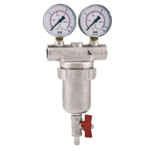 Filtru autocuratire D.  3/4" FI/FI 300 mcm PN16 (cu 2 manometre D. 1/4" si robinet golire D. 3/8" FE/FI) Art. 189  ITAP