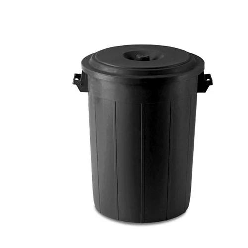 Cos plastic cu capac pentru deseurilor 100 L (negru)  STP