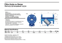 Filtru D. 65 fonta cu flanse PN10/16 L=290 mm (4-19) (4 gauri)  WATO 2