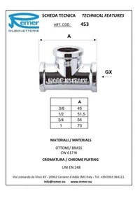 Teu D.  1/2" FI cromat Art. 453  REMER 2