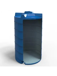 Rezervor apa 2500 L vertical, oval (albastru) cu stut D. 1" 132x233 cm (D. 39 cm) 5