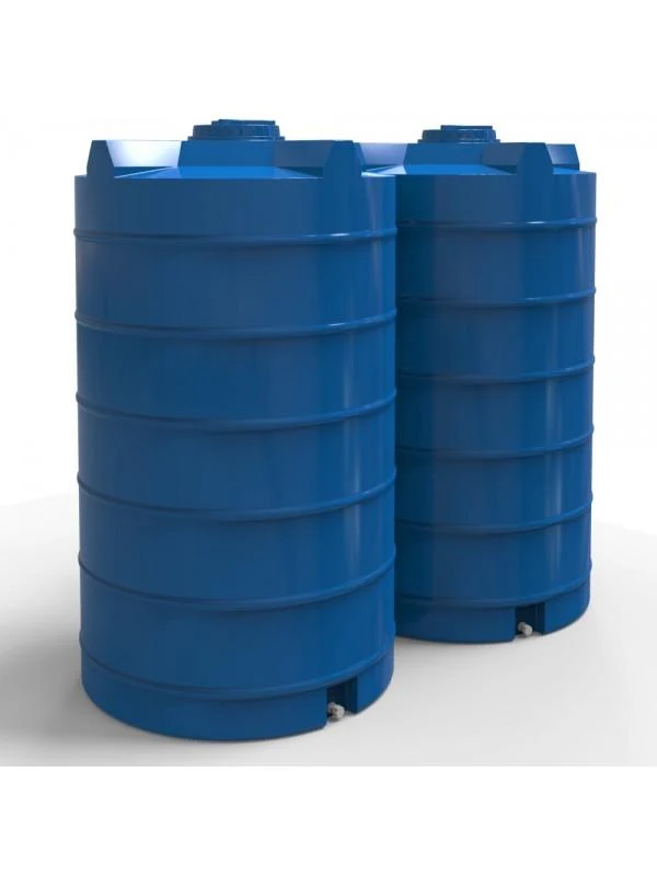 Rezervor apa 2500 L vertical, oval (albastru) cu stut D. 1" 132x233 cm (D. 39 cm) 2