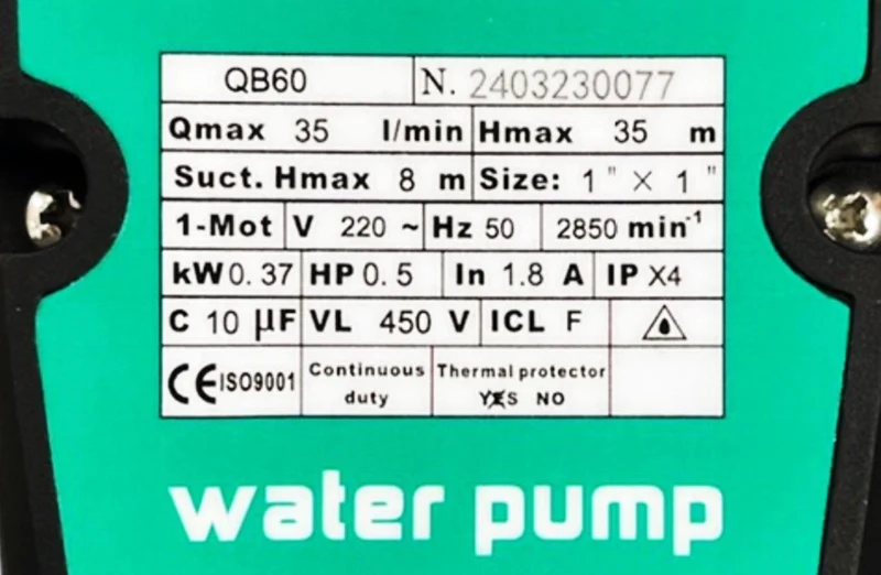 Pompa pentru hidrofor H=8 m 0.37 kW QB60 (42475)  TAIFU 3