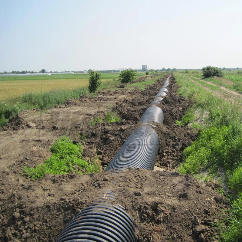Труба гофрированная канализационная HDPE SN8 OD.1000 (850) с раструбом и манжетой L=6 м 3