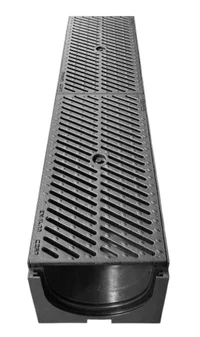 Rigola canalizare HDPE cu grila din fonta (8 mm) С250 1000x200x160 mm VIP  MUFLESYSTEM 4