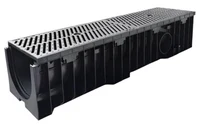 Rigola canalizare HDPE cu grila din fonta (8 mm) С250 1000x200x160 mm VIP  MUFLESYSTEM