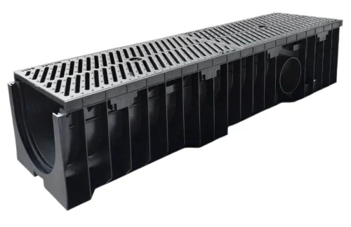 Rigola canalizare HDPE cu grila din fonta ( 8 mm ) С250 1000x200x160 mm VIP  MUFLESYSTEM