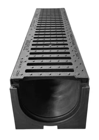 Rigola canalizare HDPE cu grila din fonta (20 mm) С250 1000x200x160 mm VIP  MUFLESYSTEM 2