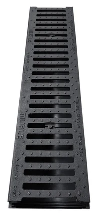 Rigola canalizare HDPE cu grila din fonta (20 mm) С250 1000x200x160 mm VIP  MUFLESYSTEM 3