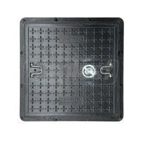 Capac canalizare compozit patrat 600x600 mm / 20 kN (2 t) (negru) (700x55 mm, 28 kg) 2