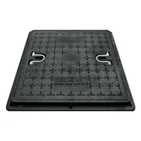 Capac canalizare compozit patrat 600x600 mm / 20 kN (2 t) (negru) (700x55 mm, 28 kg)
