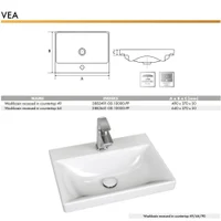 Lavoar ceramica pentru mobilier dreptunghiular 49 VEA (490 x 370 x 50 mm)  CERANO 4