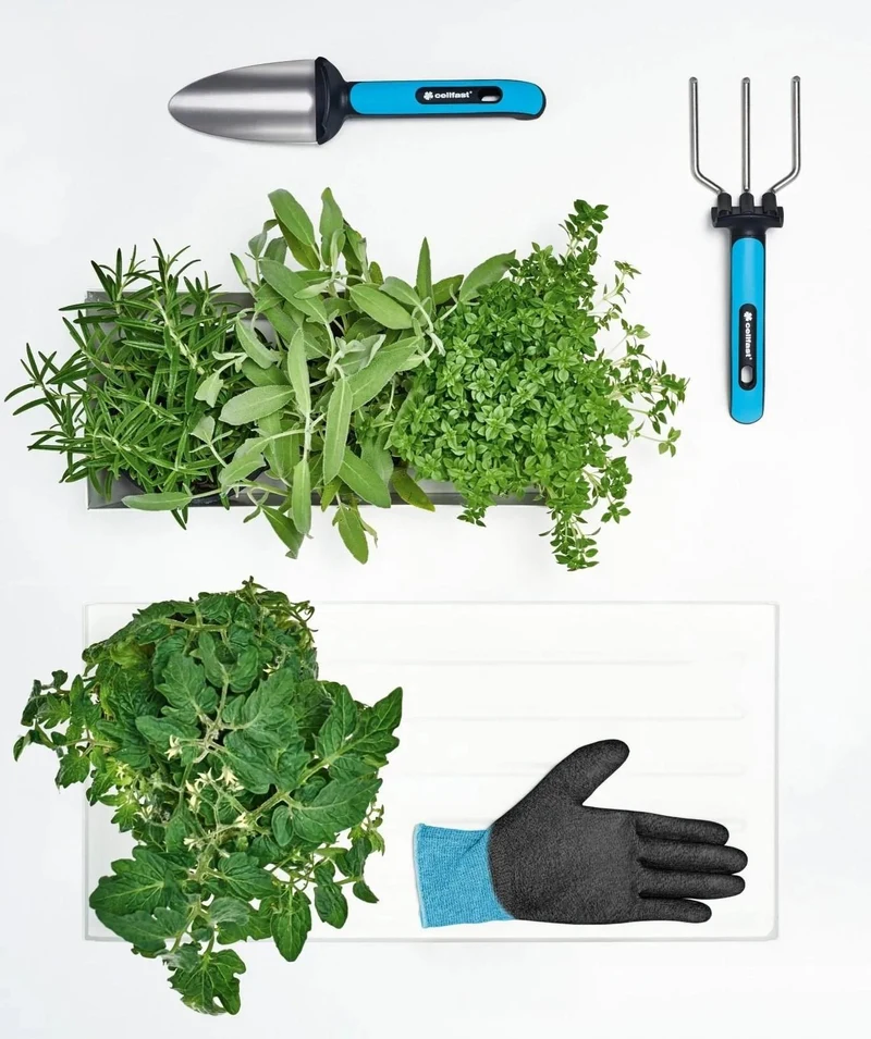 Instrumente de mana in set ERGO LINE™ (furca si scafa pentru flori, manusi) 42-102  CELLFAST 2