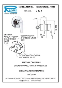 Смеситель для душа скрытого монтажа GIGA 304  REMER 2