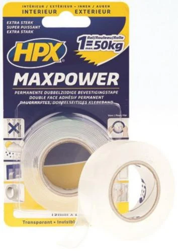 Лента двухсторонняя (прозрачная) 19 мм x 2 м Maxpower HT1902