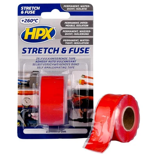 Лента изоляционная силиконовая (красная) 25 мм x 3 м HPX Stretch&Fuse SO2503