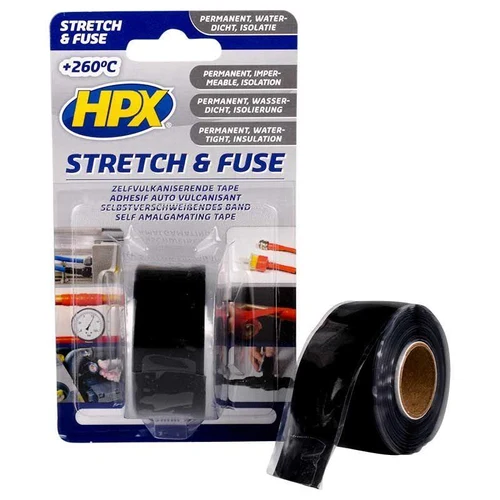 Banda izolanta (neagra) din silicon 25 mm x 3 m HPX Stretch&Fuse