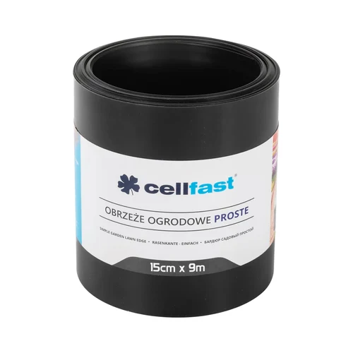 Бордюр садовый газонный 15 см x 9 м гладкий (черный) 30-232H  CELLFAST