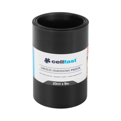 Бордюр садовый газонный 20 см x 9 м гладкий (черный) 30-233H  CELLFAST
