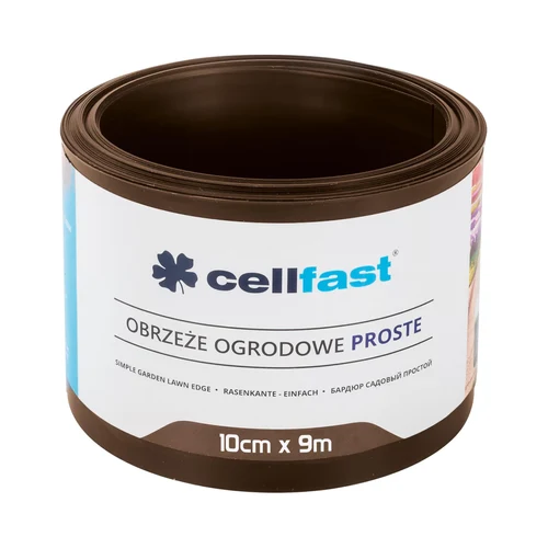 Бордюр садовый газонный 10 см x 9 м гладкий (коричневый) 30-211H  CELLFAST