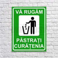 Табличка информационная "PASTRATI CURATENIA" на композитной основе с УФ-печатью, 20 x 26 см 3