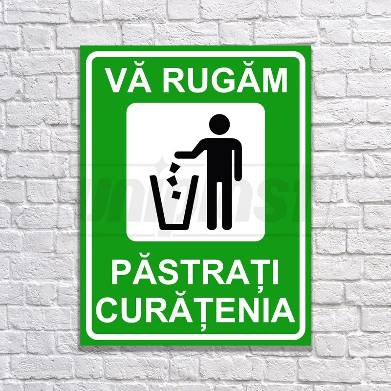 Табличка информационная "PASTRATI CURATENIA" на композитной основе с УФ-печатью, 20 x 26 см 3