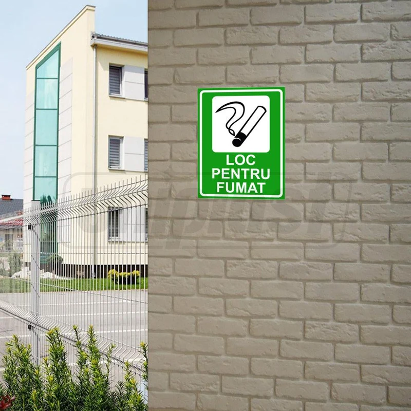 Indicator de avertizare "LOC PENTRU FUMAT" din compozit cu imprimare UV directa, 20 x 26 cm 2