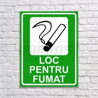 Indicator de avertizare "LOC PENTRU FUMAT" din compozit cu imprimare UV directa, 20 x 26 cm 3