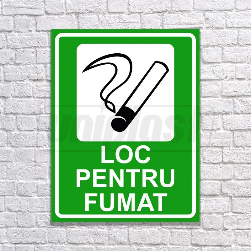 Indicator de avertizare "LOC PENTRU FUMAT" din compozit cu imprimare UV directa, 20 x 26 cm 3