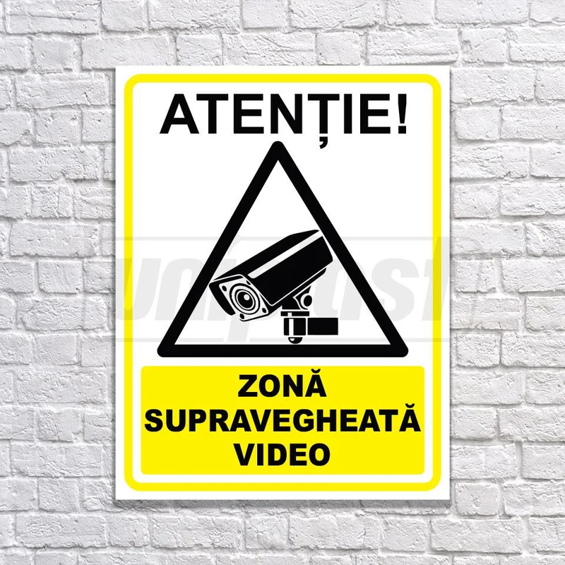 Табличка информационная "ZONA SUPRAVEGHEATA VIDEO" на композитной основе с УФ-печатью, 20 x 26 см 3