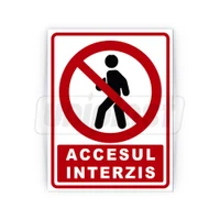 Табличка информационная "ACCES INTERZIS" на композитной основе с УФ-печатью, 20 x 26 см